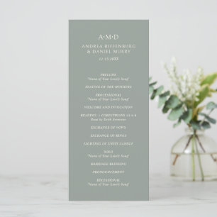 Andrea Sage Green Elegant Wedding Programme