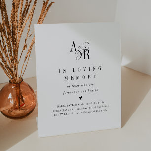 ANDREA Simple In Loving Memory Wedding Memorial Pedestal Sign