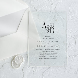ANDREA Simple Modern Minimalist Classic Wedding Acrylic Invitations