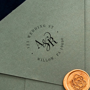 ANDREA Simple Rubber Wedding Return Address Stamp