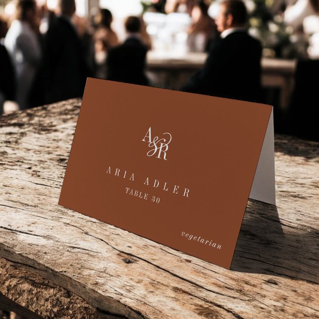 ANDREA Terracotta Boho Minimal Wedding Place Cards (ANDREA Terracotta Boho Minimal Wedding Place Cards)