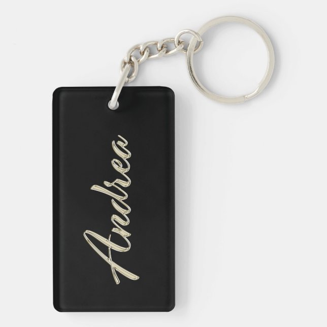 Andrea white gold Handwriting key Ring (Back)