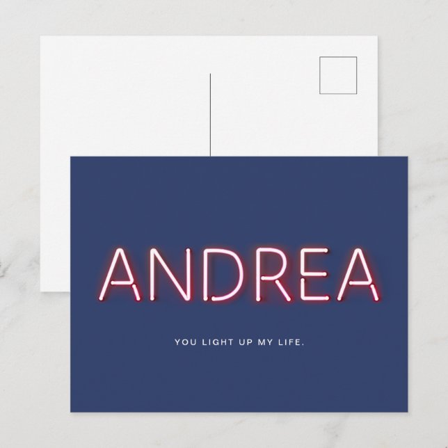 Andrea You Light Up My Life Neon Lights Postcard (Front/Back)
