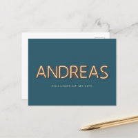 Andreas Name in Glowing Neon Lights Novelty