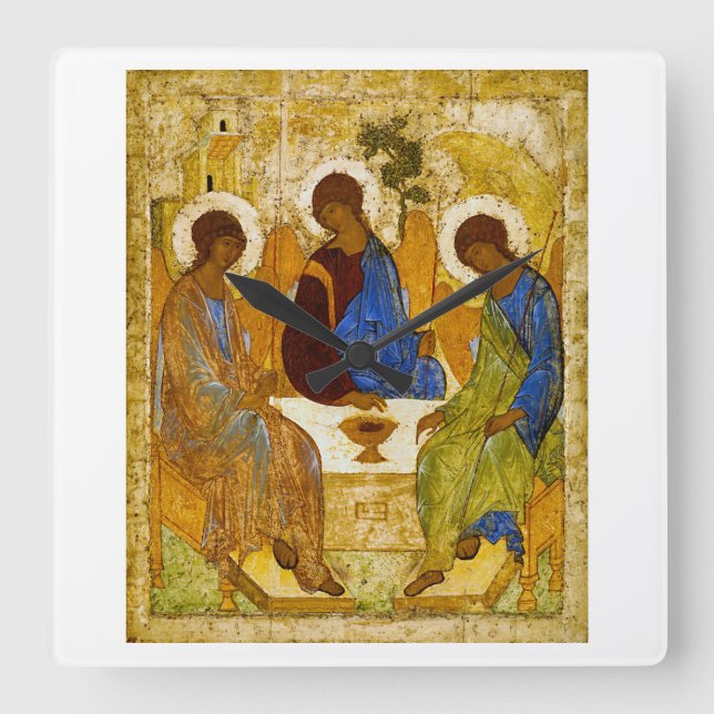 Andrei Rublev , “ Holy Trinity ” Square Wall Clock (Front)
