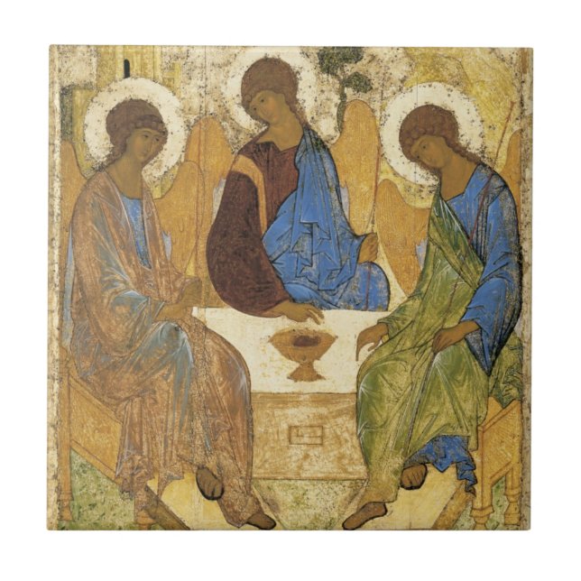 Andrei Rublev Iconic Trinity Angels Abraham Bible Tile (Front)
