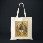 Andrei Rublev Iconic Trinity Angels Abraham Bible Tote Bag<br><div class="desc">A painting by Russian artist Andrei Rublev entitled "Trinity" depicting three angels who visited Abraham.</div>