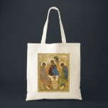 Andrei Rublev Iconic Trinity Angels Abraham Bible Tote Bag<br><div class="desc">A painting by Russian artist Andrei Rublev entitled "Trinity" depicting three angels who visited Abraham.</div>