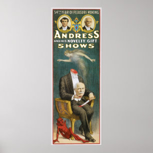 Andress ~ Canadian Magician Vintage Magic Ad Poster