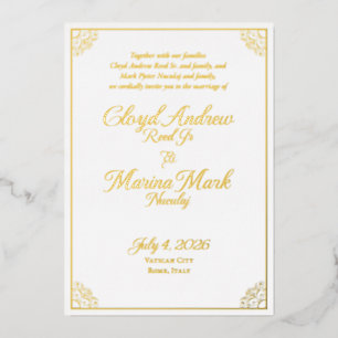 Andrew and Marina English Foil Invitation
