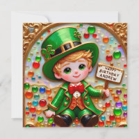 ANDREW ~ Birthday Card ~ St. Patrick's costume ~