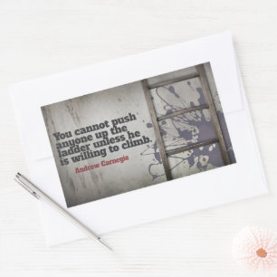 Andrew Carnegie Inspirational Quote "Push up" Rectangular Sticker
