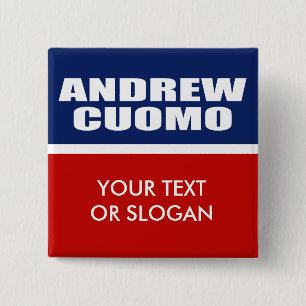 ANDREW CUOMO FOR GOVERNOR 15 CM SQUARE BADGE