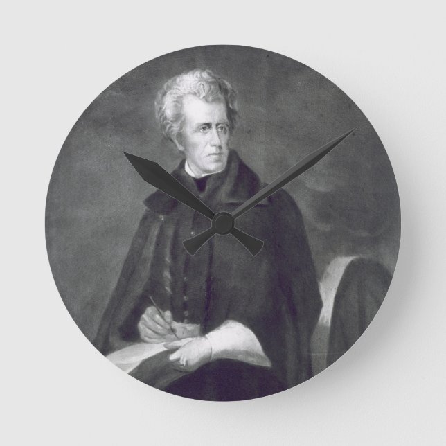 Andrew Jackson, 7th President of the United States Round Clock (Front)
