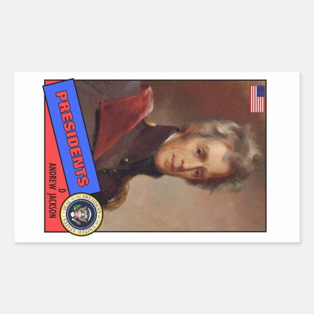 Andrew Jackson Baseball Card Rectangular Sticker (Front)