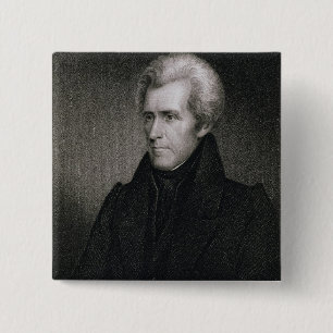 Andrew Jackson (engraving) 15 Cm Square Badge