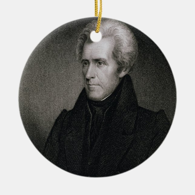 Andrew Jackson (engraving) Ceramic Tree Decoration (Front)