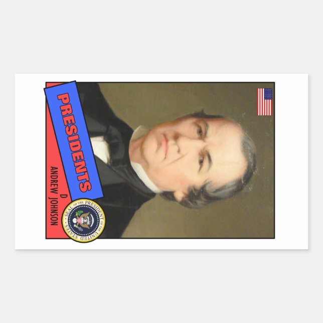 Andrew Johnson Baseball Card Rectangular Sticker (Front)