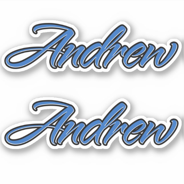Andrew Name blue stickers sticker set (Front)