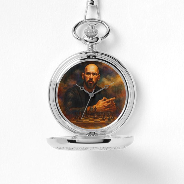 Andrew Tate Silver Pocket Watch (Front)