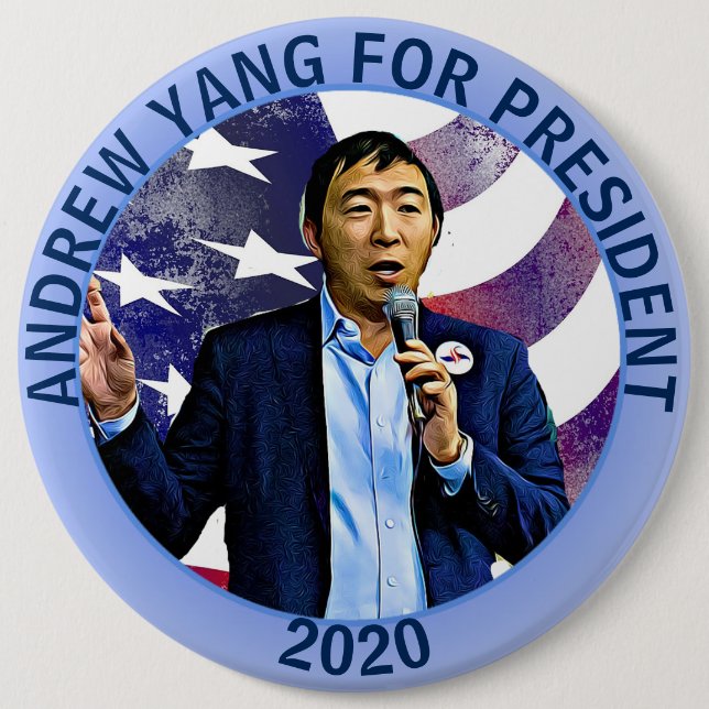 Andrew Yang for President 2020 Support Political 6 Cm Round Badge (Front)