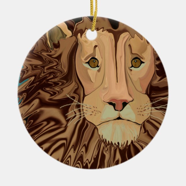 Andrew's Mane Story Ceramic Tree Decoration (Front)