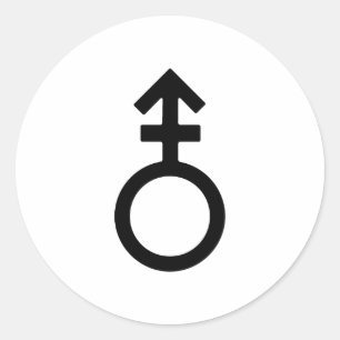 Androgyne Gender Symbol Classic Round Sticker