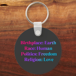 Androgynous Pride – Birthplace Earth, Race Human Key Ring