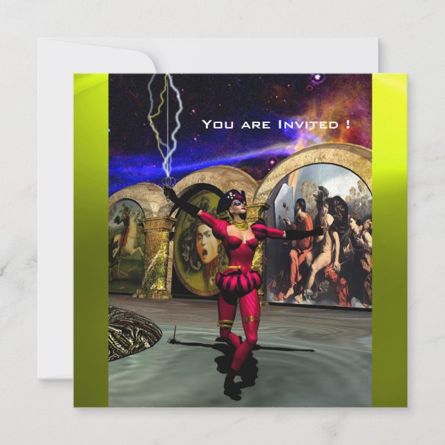 ANDROID BALLET,Red Yellow Blue Science Fiction Invitation (Front)