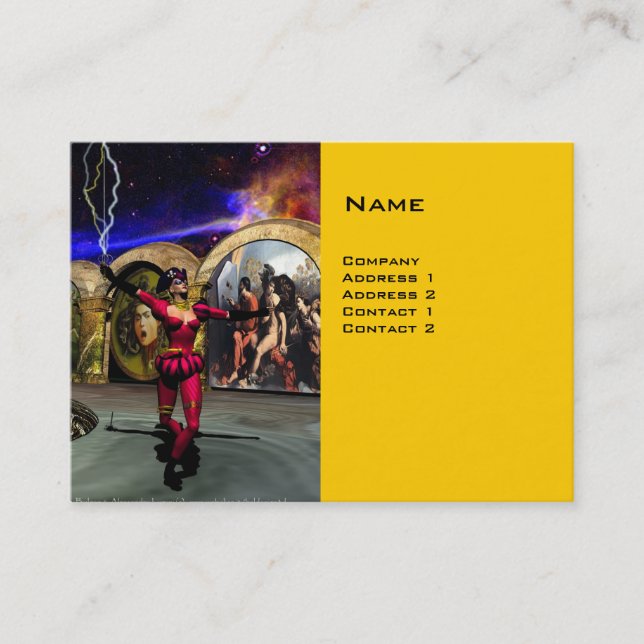 ANDROID BALLET , Yellow Science Fiction Business Card (Front)