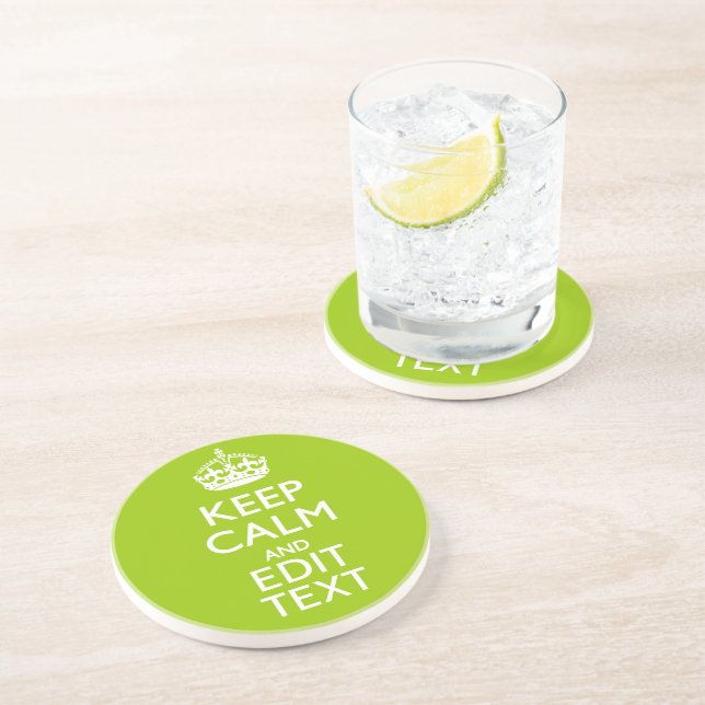 Android Green Decor Keep Calm And Your Text Coaster (Side)