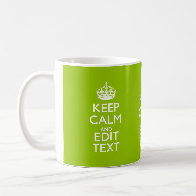 Android Green Decor Keep Calm And Your Text Coffee Mug (Left)