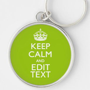 Android Green Decor Keep Calm And Your Text Key Ring