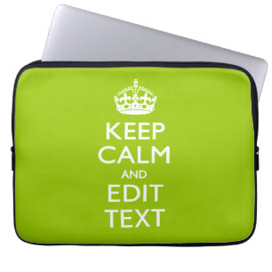 Android Green Keep Calm And Your Text Laptop Sleeve