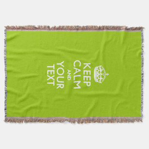 Android Green Keep Calm And Your Text Throw Blanket