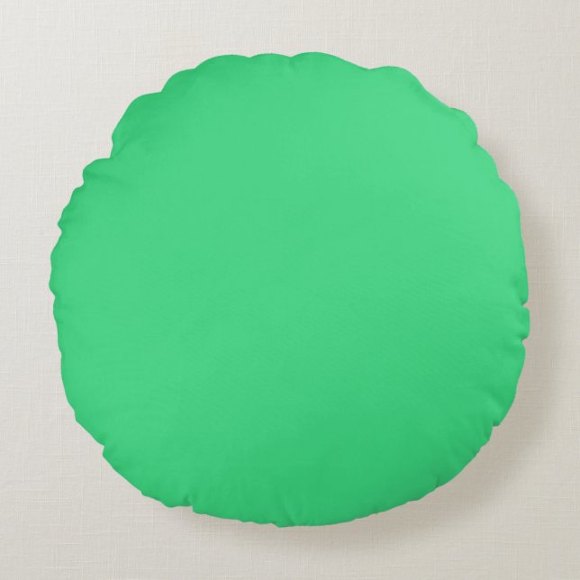 Android green (solid colour)  round cushion (Front)