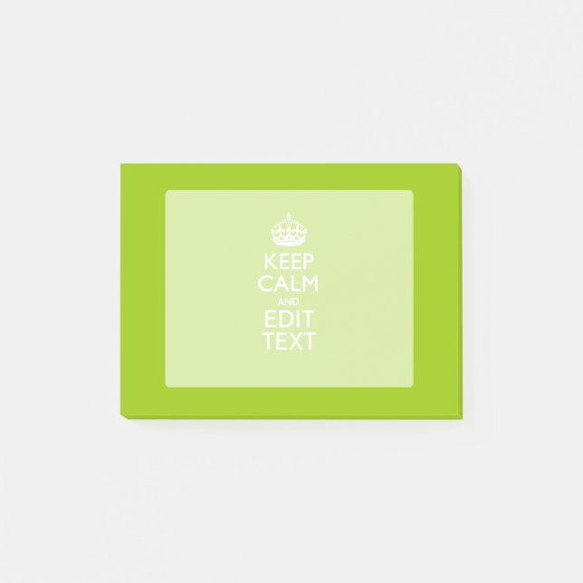 Android Green Style Keep Calm And Your Text Post-it Notes (Front)