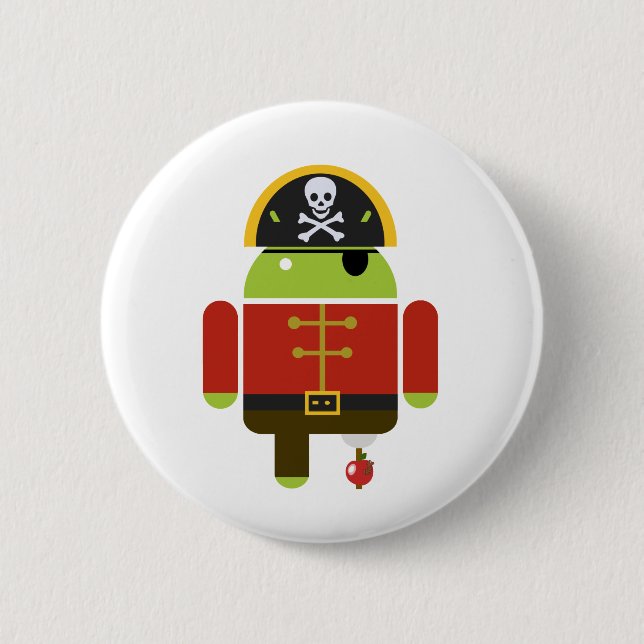 Android Pirate - Andy 6 Cm Round Badge (Front)