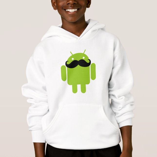 Android Robot Black Moustache Graphic (Front)