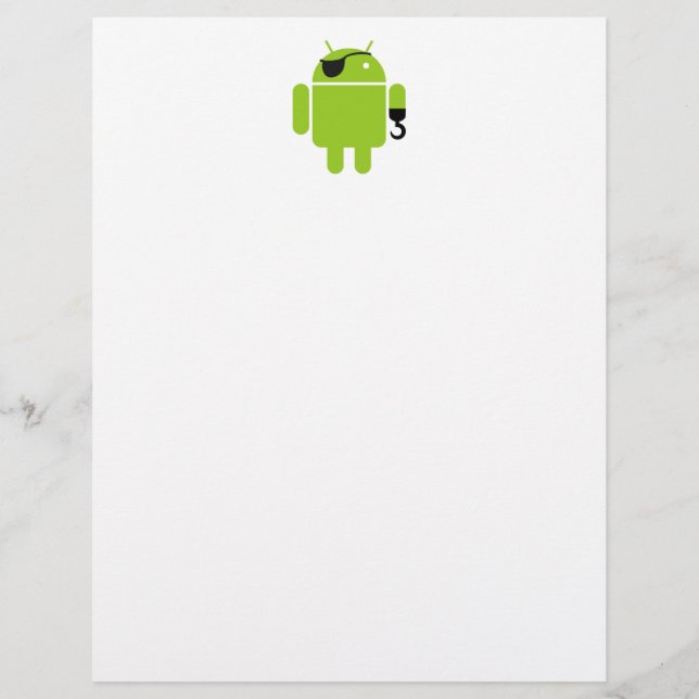 Android Robot Icon as a Pirate (Front)