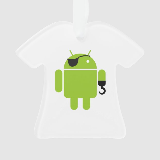 Android Robot Icon as a Pirate Ornament (Front)