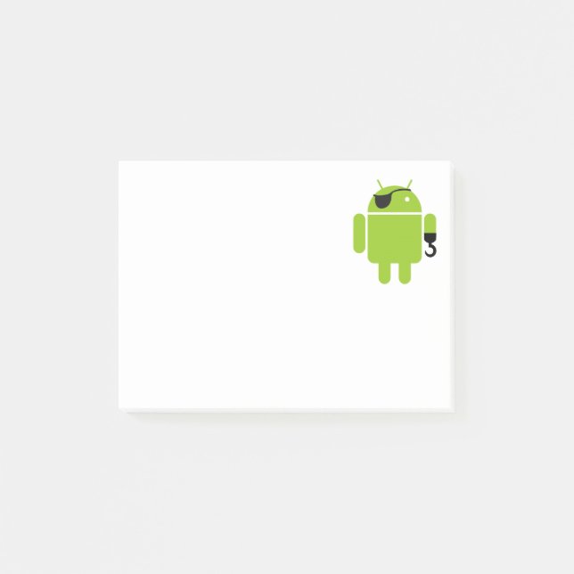 Android Robot Icon as a Pirate Post-it Notes (Front)