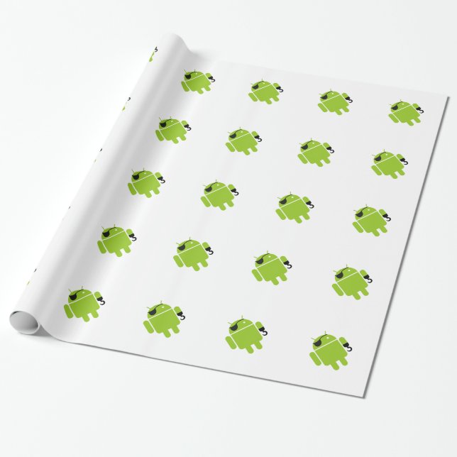 Android Robot Icon as a Pirate Wrapping Paper (Unrolled)