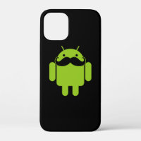 Android Robot Icon Moustache on Black