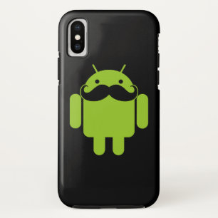 Android Robot Moustache on Black Case-Mate iPhone Case