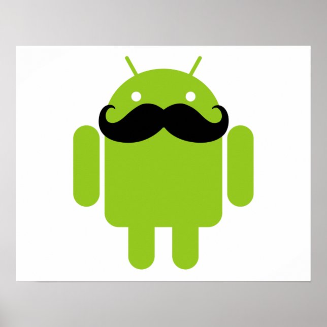 Android Robot Moustache Poster (Front)