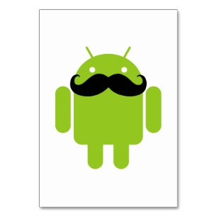 Android Robot Moustache Table Number