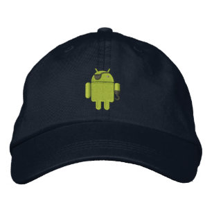 Android Robot Pirate Embroidery Embroidered Hat