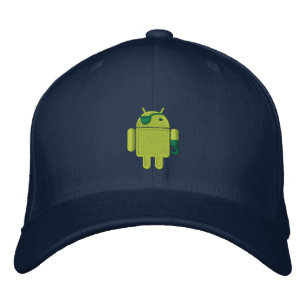 Android Robot Pirate Embroidery Embroidered Hat