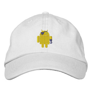 Android Robot Pirate Embroidery Embroidered Hat